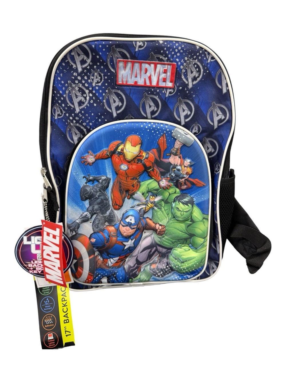 NEW! Marvel Avengers Backpack 17" Light Up Bookbag